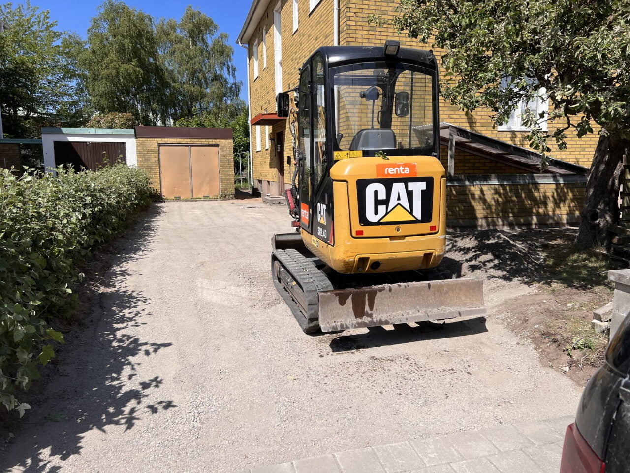 Förberedelse inför stensättning